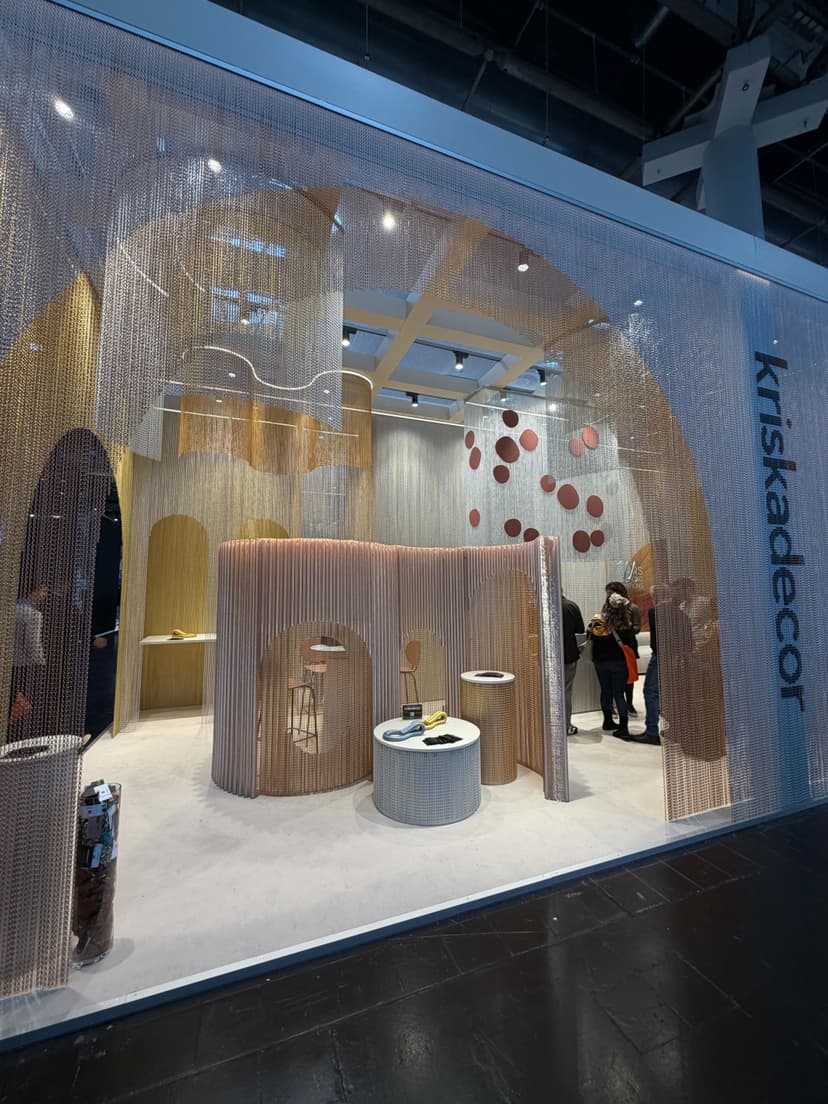 Calming palette booth design at EuroShop