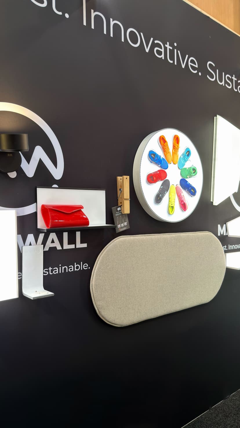 Magnwall magnetic wall with accessories and product displays